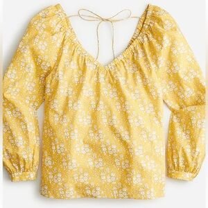 J. CREW Liberty Capel V- Neck Floral Organic Cotton Top